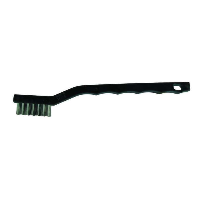 Scrub Brush, Staple Set, Stainless Steel 1-3/8", 0.006"Bristle, Plastic 7/16" x 7-3/16" Handle